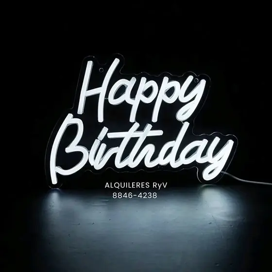 Letrero neón Happy Birthday para fiestas de cumpleaños